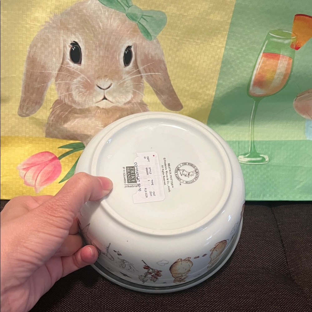#1329**Cute Bunny Design Bowl with Lid - Picture 3 of 11